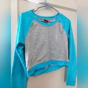Two Toned Blue and Gray Long Sleeve Champion Sweater. Size Small.